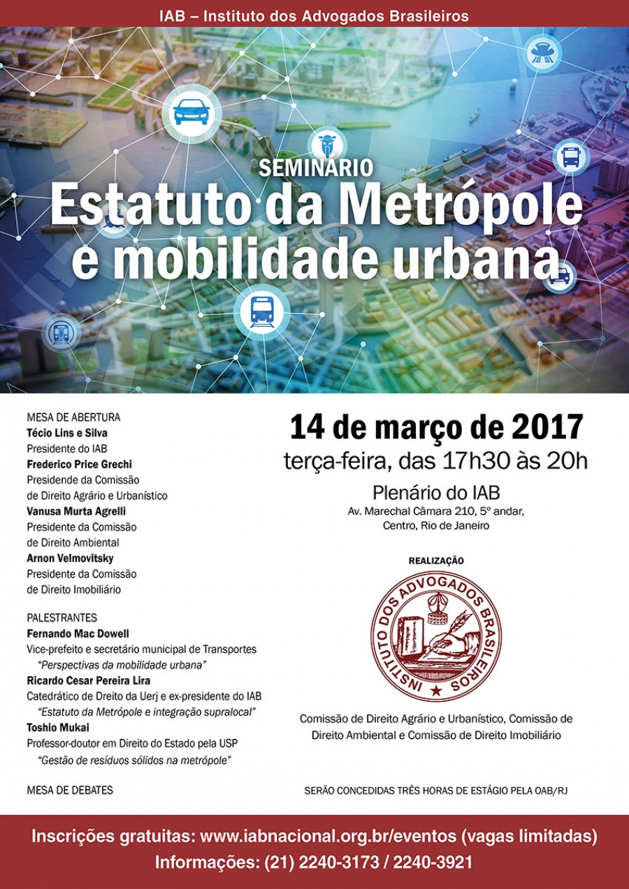 Seminário Estatuto da Metrópole e mobilidade urbana